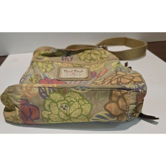 Fossil Brand Floral Print Crossbody Bag Adjustable Strap Multiple Pocket Vintage - Picture 3 of 13